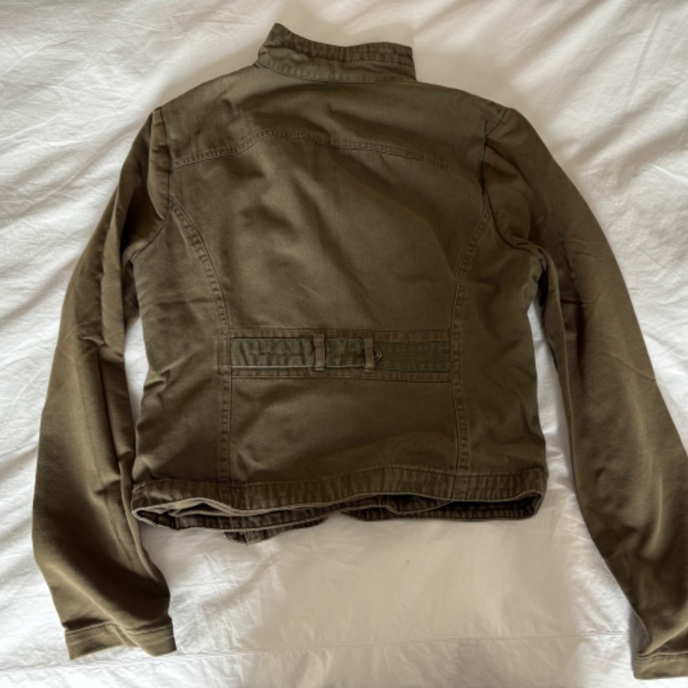 Drape Front Twill Maternity Jacket, Olive Green